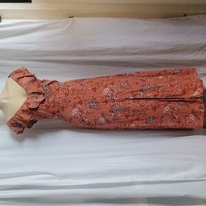 NWT Willow & Clay Floral Ruffle Front Slit Maxi Dress Size S